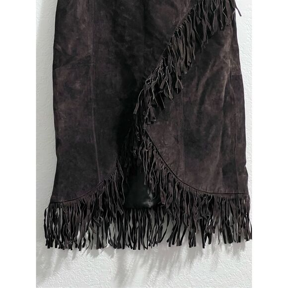 Fringed Black Midi Skirt - Picture 3 of 5